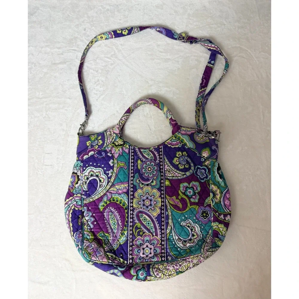 Vera Bradley‎ Purple Paisley Quilted Convertible Shoulder Crossbody Bag